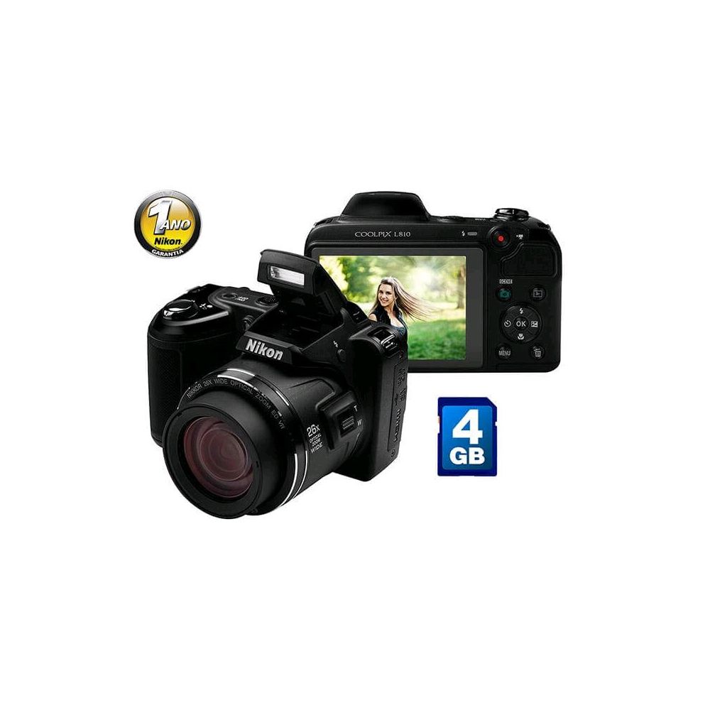 Câmera Digital Coolpix L810 16.1MP LCD 3” Zoom Óptico 26x Fotos 3D